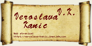 Veroslava Kanić vizit kartica